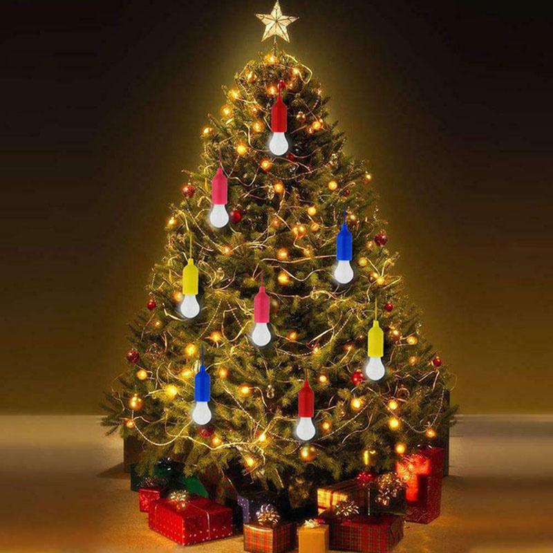 Портативная светодиодная лампочка на шнуре, работающая от батареек, подвесная ночная лампа на шнуре, для кемпинга, палаточного освещения, для домашнего декора сада