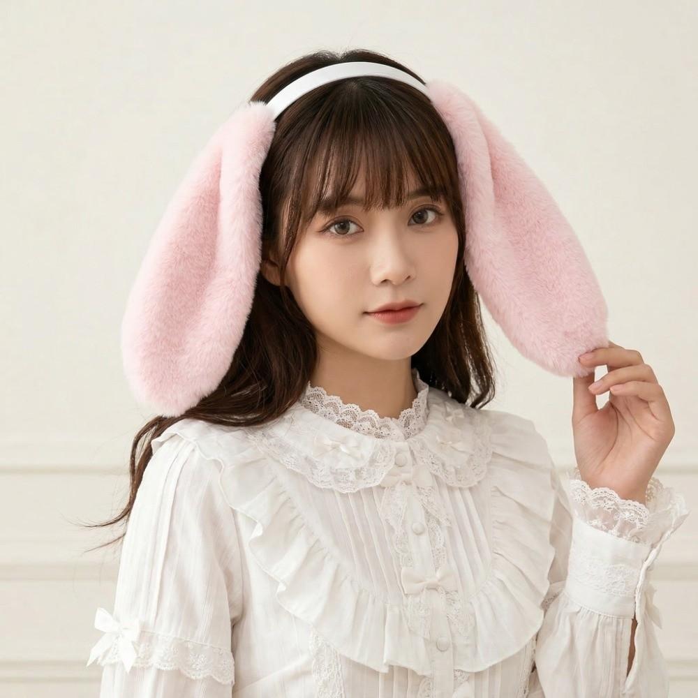Soft Bunny Ears Headband Lop-eared Plush Headwear Elegant Easter Rabbit Hair Hoop Events