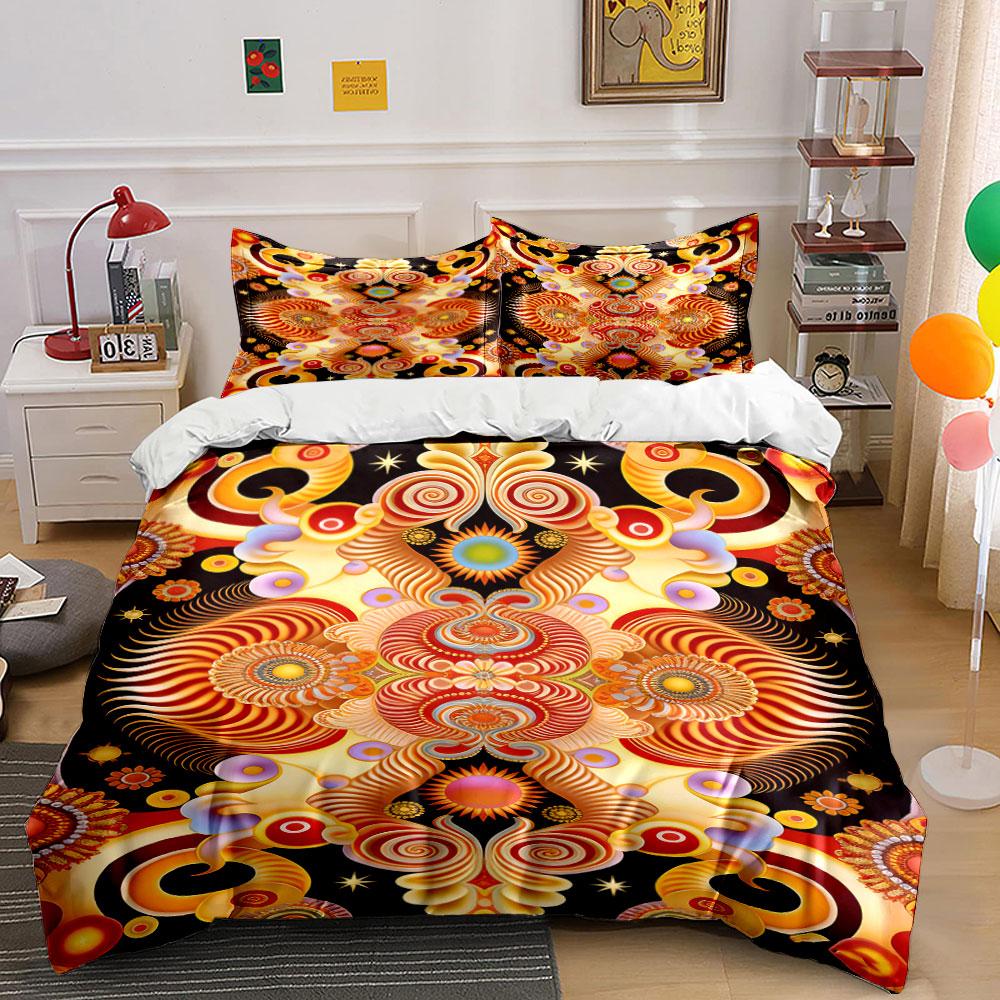 Radiant mandala-inspired swirls. Bedding sets Duvet cover sets Duvet covers Pillowcases(1 * Duvet Cover 2 * Pillowcases without duvet insert)