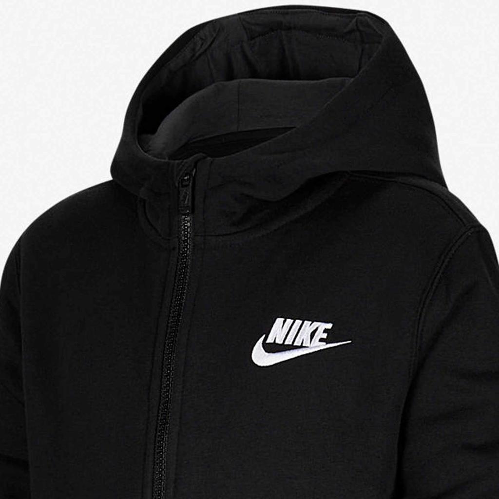 Nike Теплый повседневный спортивный костюм с капюшоном и принтом логотипа для детей, черный CJ4342-010