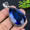 Подвеска из стерлингового серебра 925 пробы с драгоценным камнем London Blue Topaz 2,36 дюйма Q9M89
