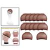 12 Pcs Coffee Color Nylon Wig Hair Cap Stocking Liner Stretch for Men Women