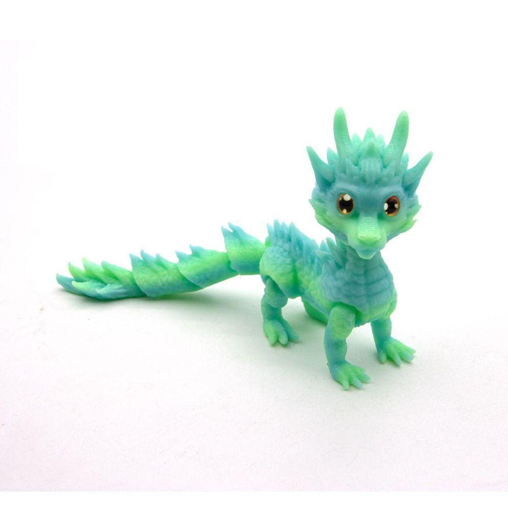 Home Office 3D Printed Dragon Long Haired Dragon Action Figure Dragon Model Toy  Desktop Ornament