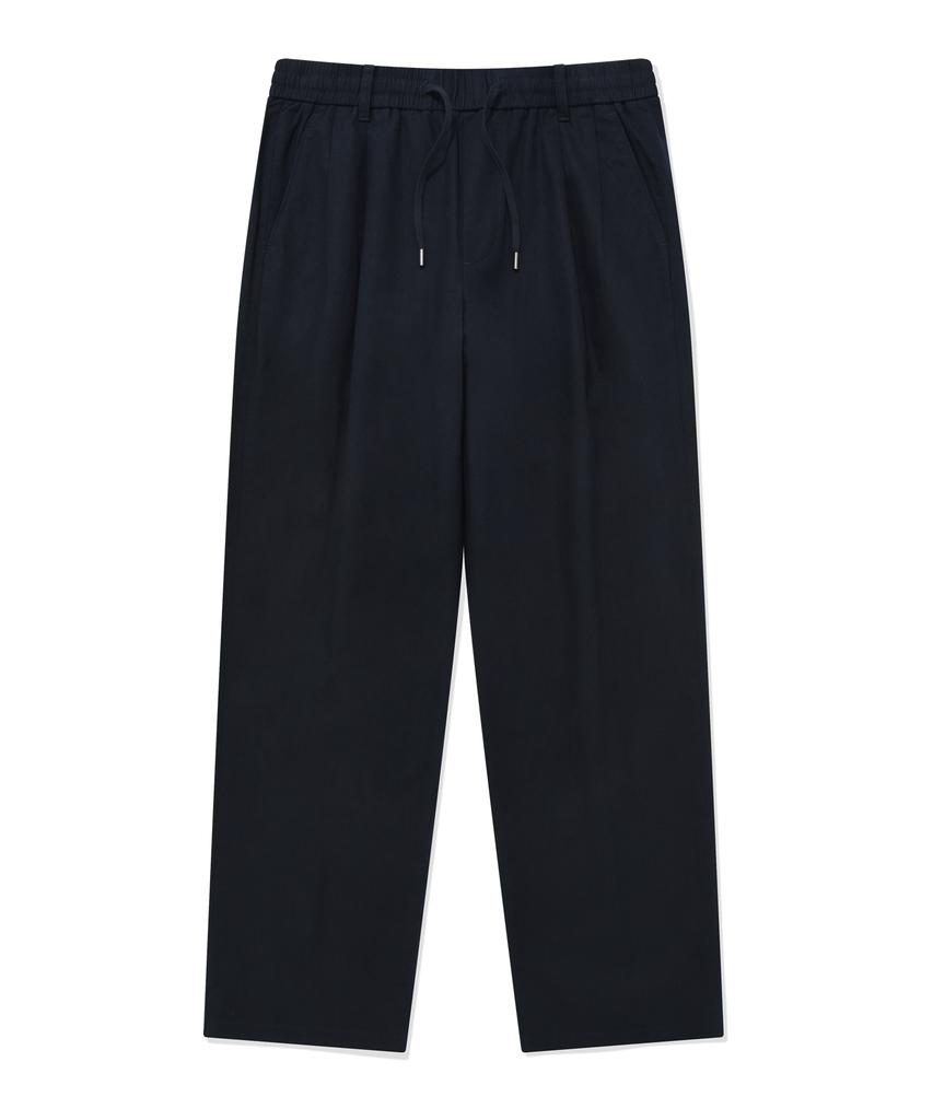 COVERNAT Linen Elastic Waist Easy Pants Navy