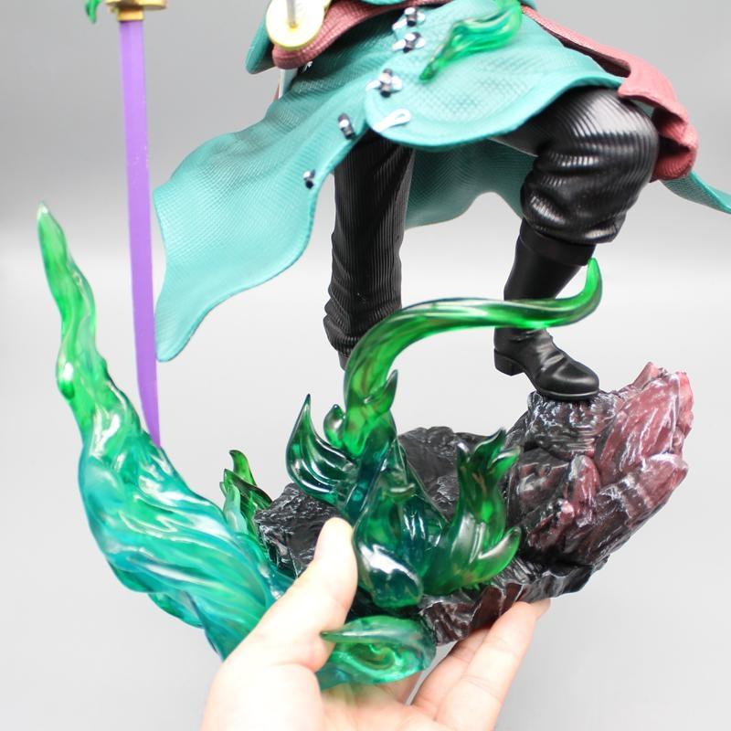 Цельные фигурки Зоро Ророноа Зоро, экшн-фигурки, 3 головы, коллекция ПВХ, статуя, модель, аниме, игрушки, украшение для рабочего стола, подарки