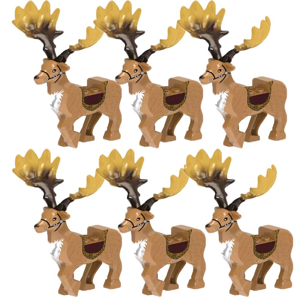 MOC Medieval Military Building Blocks Elven Warrior Orc Rohan Gondor Knight Character Set Animal Army Weapon Bow Crossbow Toy