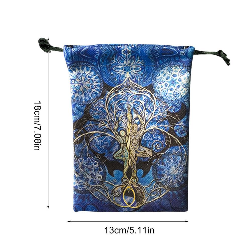 Мешочек для карт Таро Композитный флис Затягивающийся мешочек для хранения Мешочек для хранения Таро Мешочек для рунных костей Мешочек для украшений Мешочек для подарков на вечеринку/Рождество