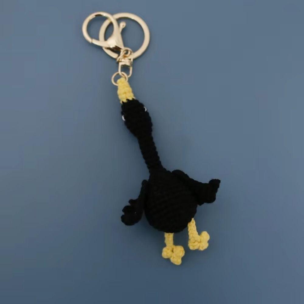 Funny Goose Duck Doll Pendant Cute Cartoon Knitting Keyring Fashion Crochet Keychains Car Key Ring