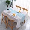 Simple Waterproof, Oil-Proof, Leave-In, High-End Sense Of Dirt-Resistant Home Modern Grid Peva Anti-Scalding Plaid Tablecloth