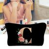 Cosmetic Bag 3D Digital Printing Letter Flower Pattern Female Multipurpose Delicate Pencil