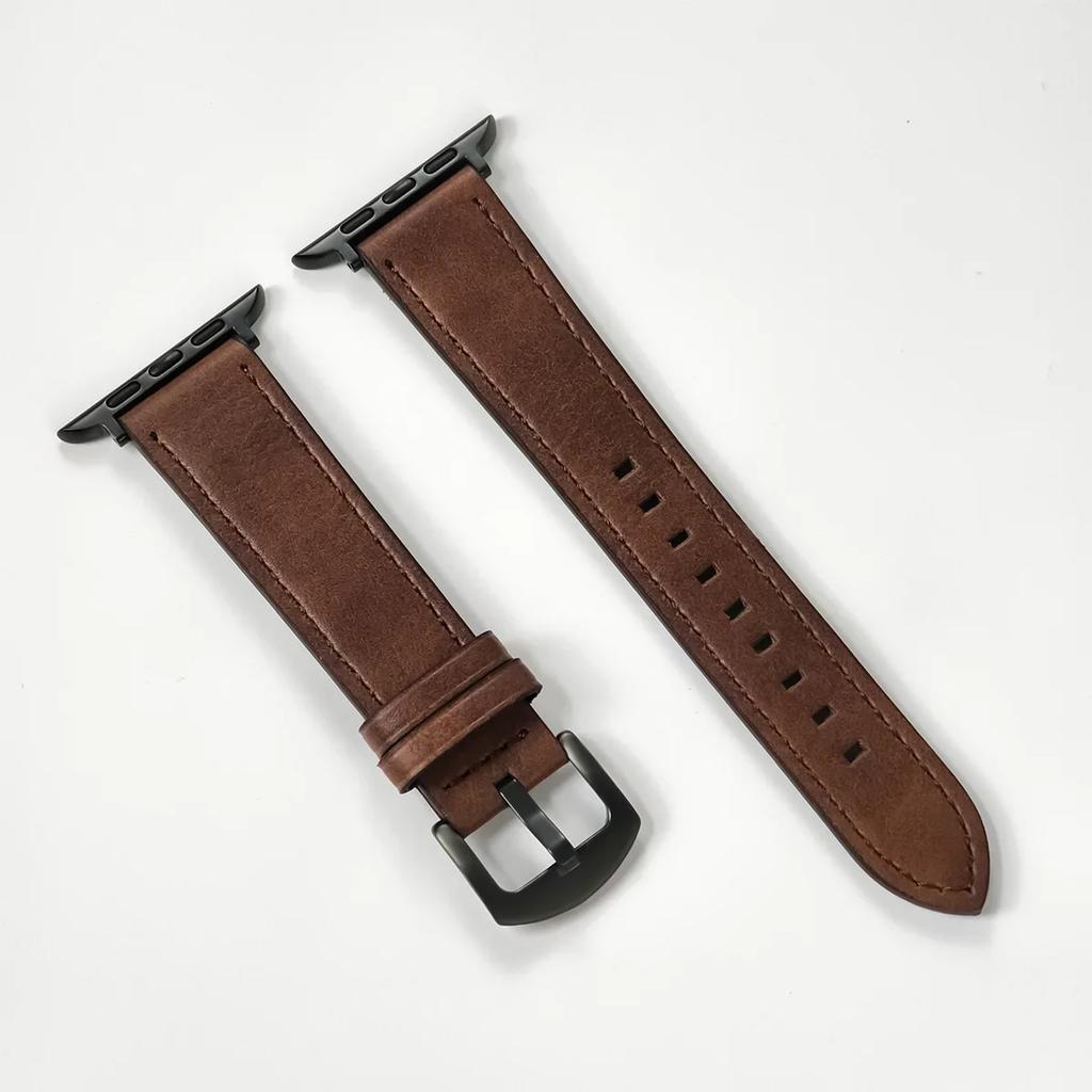 Calf Leather Watch Band for Apple Watch Strap 49mm 46 45 42 40mm 41mm Woman Man Bracelet for iWatch Series 11 10 9 8 7 6 Se Band