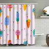 Colorful Ice Cream Shower Curtain Bathroom Decor For Kids Room Polyester Fabric With Printed Design Pink Blue Green Orange Yello