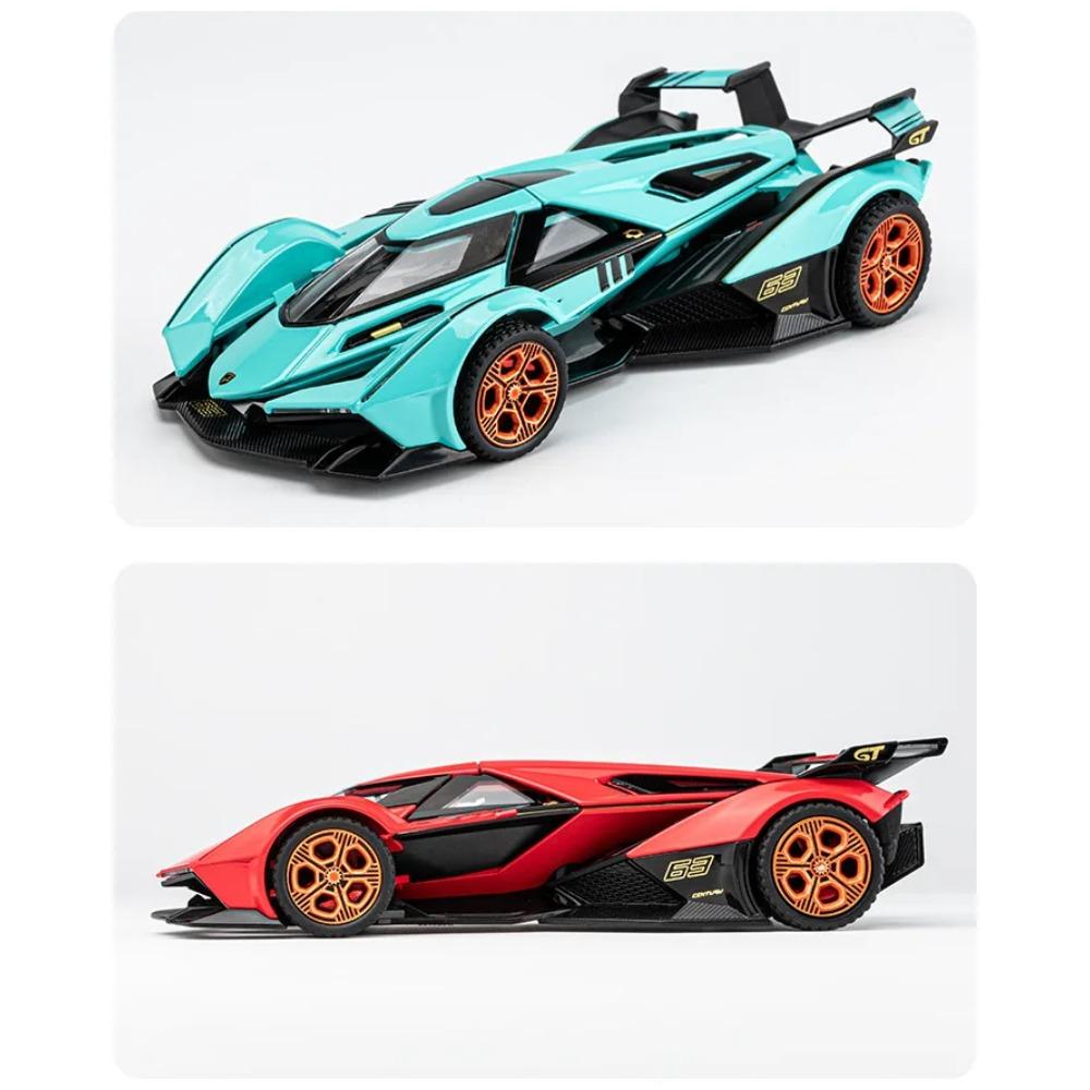 1/32 Lamborghini V12 Sports Car Simulation Diecast Metal Alloy Model Car Sound Light Pull Back Collection Kids Toy Gift A655