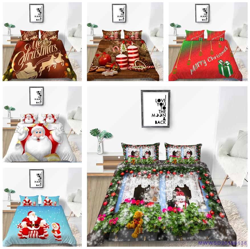 Рождественский комплект домашнего постельного белья, полноразмерное одеяло и наволочка для спальни, 2/3, мягкий моющийся домашний декор