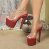 Осенний Ночной Клуб Секс Женская Обувь Водонепроницаемый Стол Римская Рыбий Ротик Леди Внешний Высокий Каблук LFD-181-Q38