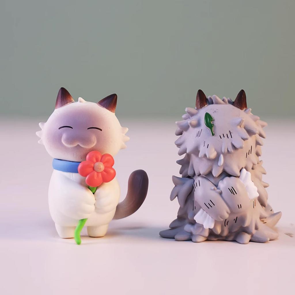 AAGWW Фигурки кошек Капсульная игрушка Гачапон Игрушка-персонаж Милый подарок Бездомный Набор из 6 штук, Игрушка, Набор, Декоративный, Фигурка, (Бродячий кот)