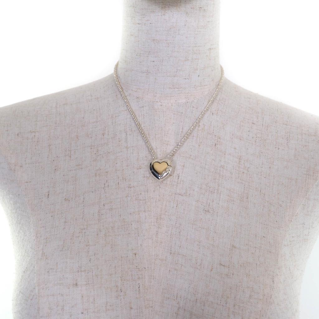 TIFFANY&Co. Necklace Heart Puzzle Silver Gold 925 Women Used