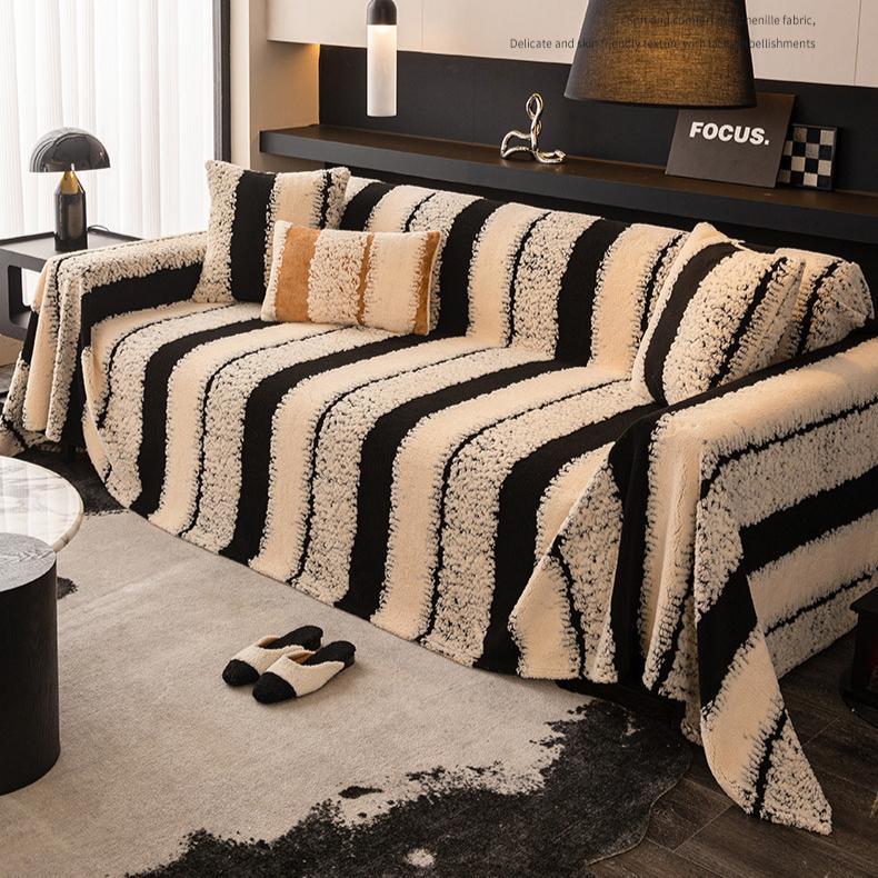 Защитный чехол для дивана, Винтажный плетеный удобный плед для дивана, Подходит для домашних животных, Противоскользящая защита, Роскошный толстый бархатный чехол для дивана