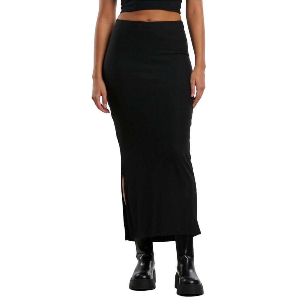 Urban Classics Womens/Ladies Ribbed High Slit Maxi Skirt