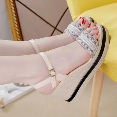 Сандалии для женщин, женская обувь на танкетке, повседневная обувь из Кореи или на распродаже, оптовая продажа, удобная обувь азиатского размера, противоскользящая, горячая