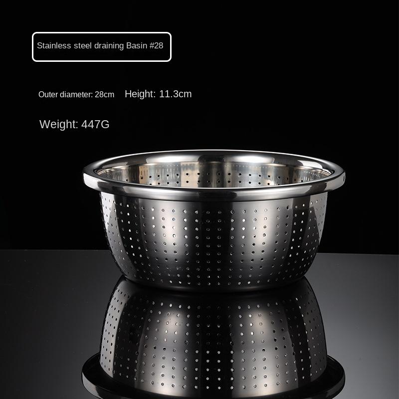 HANYANG 304 Чаша для смешивания из нержавеющей стали, утолщенная миска, широкая миска для супа, круглая миска для выпечки и лапши, для мытья посуды, слива, приготовления пищи
