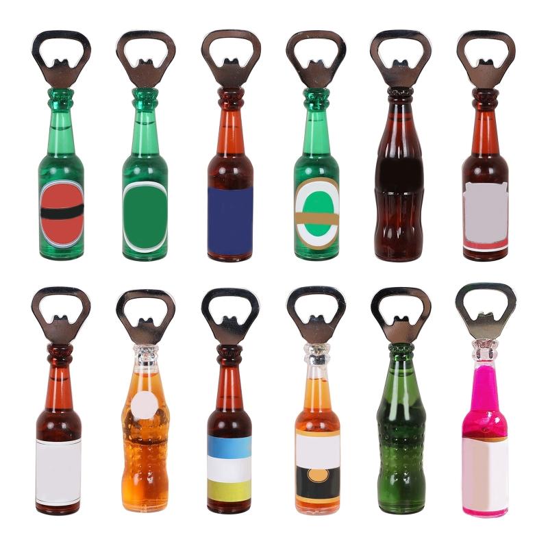 Creative Bottle Openers Beer Whiskey Corkscrews Magnetic Refrigerator Sticker Decors PP Material for Home Kitchen To