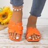 New Summer Outdoor Comfortable Plus Size Sandals Ladies Open Toe Flat Slippers Woman Square Casual Beach Woman Slippers