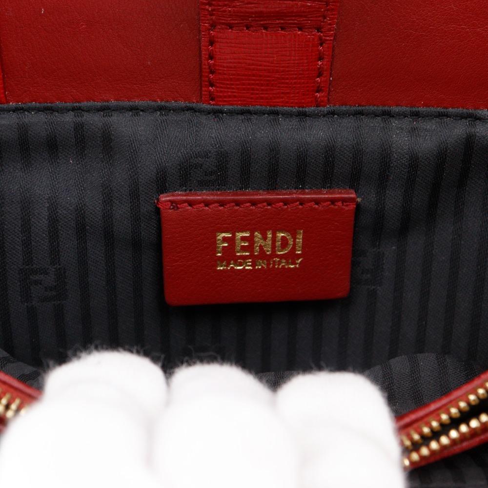 FENDI Petite to Jules Handbag 8BH253 2WAYShoulder Red leather Women Used