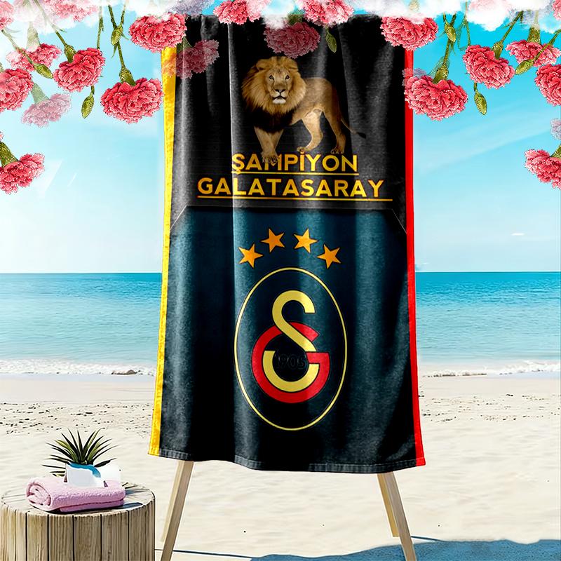 1 шт. Пляжное полотенце Galatasaray SK, Яркое пляжное полотенце, подходящее для активного отдыха, кемпинга, пеших прогулок