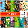 12 Packs Of Each Sports-Themed American Ball Sports Handbook Non-Adhesive Backing Paper Material Paper