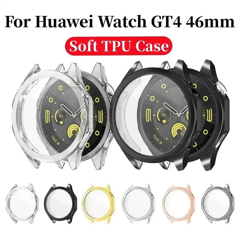 Мягкий чехол-защита экрана из ТПУ для Huawei Watch GT4 46 мм, полноразмерный бампер, защитное покрытие от царапин для корпуса Huawei Watch GT 4