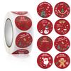 Merry Christmas Decorative Stickers Gift Wrap Box Xmas Tags 500pcs Animals Snowman Trees 1 Roll