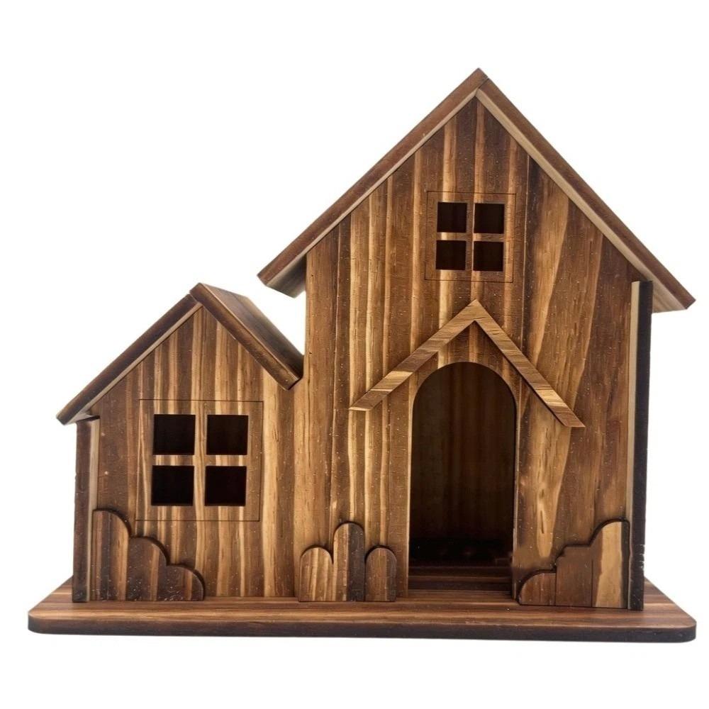Creative Rainproof Wooden Bird House Ventilation Decorative Bird Villa Handmade Hatching Nest Outdoor Garden