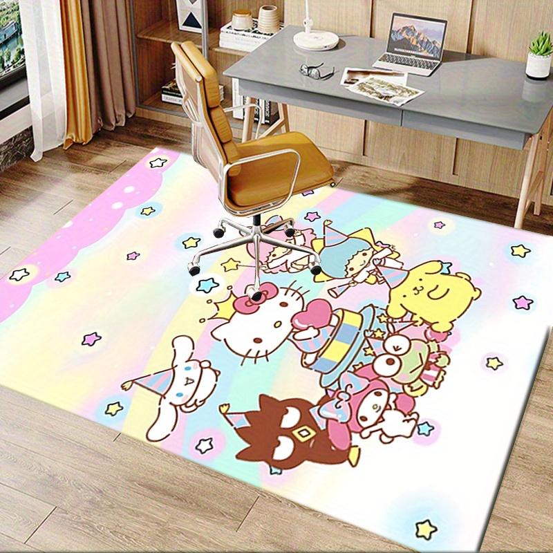 Office Rug Hello Kitty, Celebration Anti-Slip Rug, Machine Washable for Living Room, Bedroom, Office, Multiple Sizes, Bedroom Mat, Decorative Mat, Dur