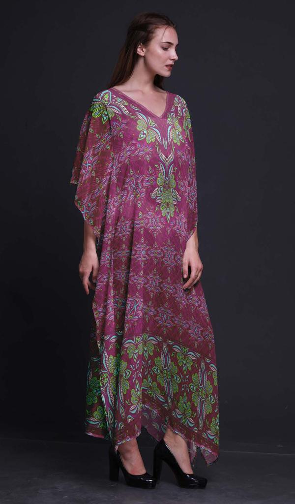 Phagun Цветочный этнический женский кафтан больших размеров летняя одежда пляжная накидка кимоно