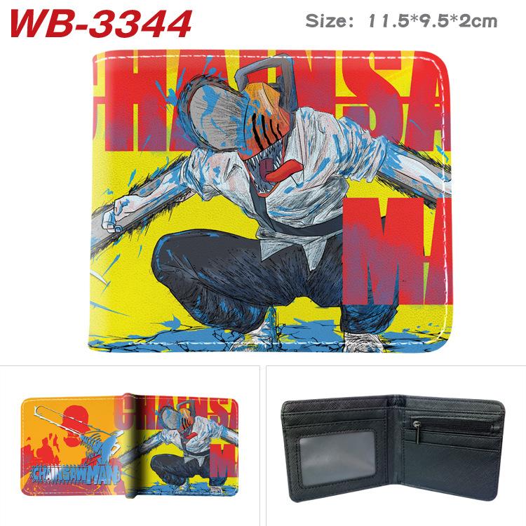 Chainsaw Man Anime Wallet Portable Large Capacity Full Color Folding Leather Purse Unisex Coin Bag