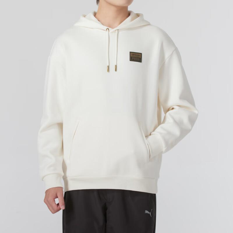 Puma Тренировочная толстовка с капюшоном с логотипом, мужская толстовка с капюшоном, цвет не совсем белый 631069-87