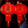Китайский красный фонарь из флокированной ткани 2025 Новый год красные фонарики подвесной светильник китайский праздник весны декор традиционный подвесной светильник