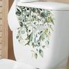Green Plant Leaves Flower Toilet Stickers Bathroom Wall Decor Decals Living Room Home Decoration Beautify Self-Adhesive Poster