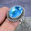 Blue Topaz Gemstone Handmade 925 Sterling Silver Ring Wedding Jewelry