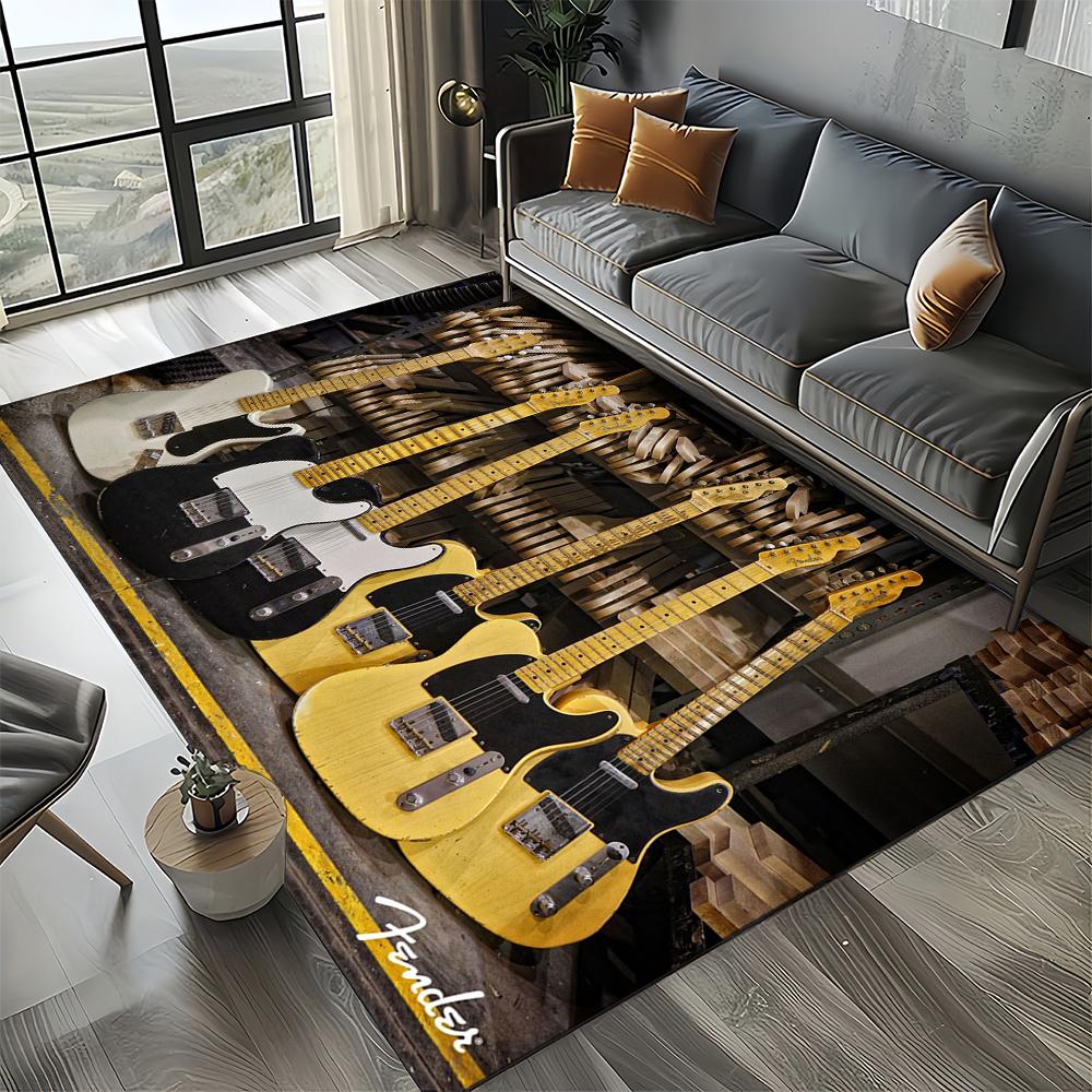 27 Стиль Новый Fender Ретро Гитарные Инструменты Музыка 3D Ковер Коврик для Гостиной Спальни Дома Украшение Дивана, Нескользящий Напольный Коврик