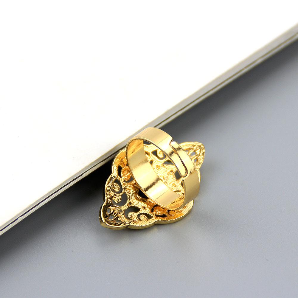 Элегантное золотого цвета кольцо в стиле арабески для женщин, открывающееся кольцо в стиле бохо, свадебные украшения с кристаллами, подарок невесты 2023