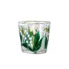 Japanese Style Hammered Hand Painted Lily of The Valley Crystal Glass Cup for Whiskey Tea Water