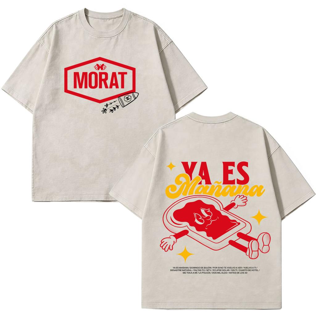 Morat Yem Se Fue El Ayer Y Ya Es Manana Tour 2026 Print Tshirts Men Women Hip Hop Punk Loose Cotton Vintage Washed Tshirts