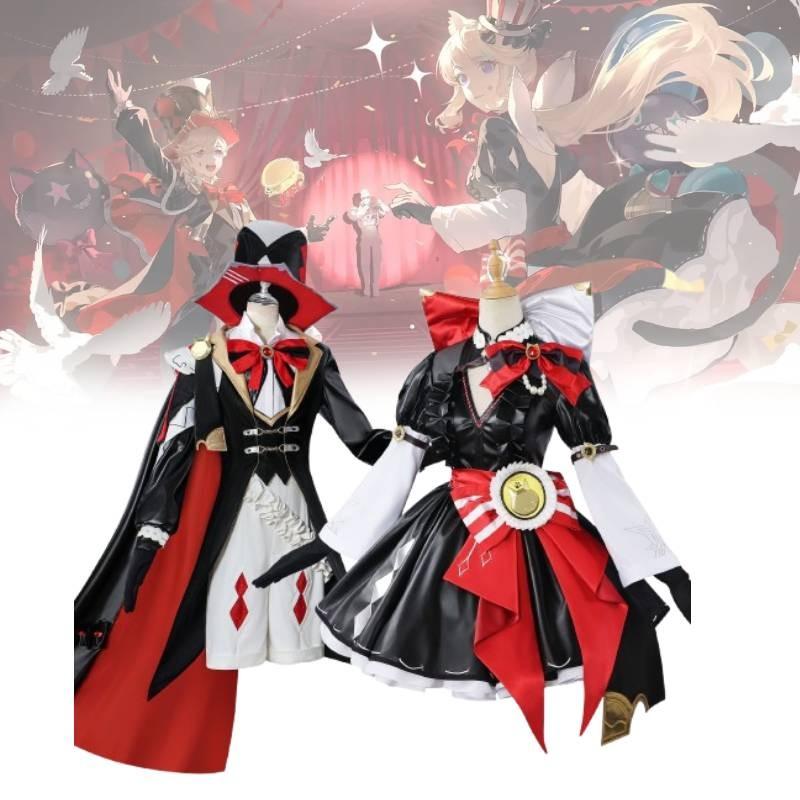 Lynette Genshin Impact Lyney Cosplay Costume Set Anime Role Play Clothing Girl