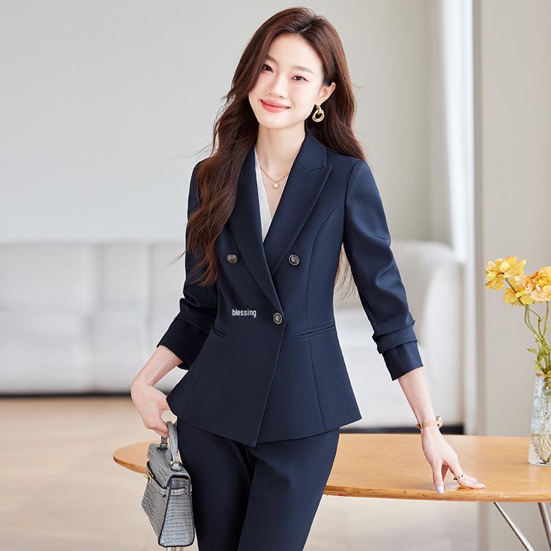 2024 Женский профессиональный осенний костюмный набор - Элегантный, плотный стиль для формальных поездок на работу и приема в отеле
