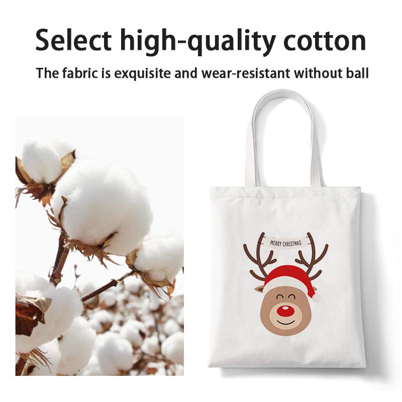 Christmas Gift Bag Shopper Bag Shopping Bag Vintage Canvas Bag Tote Bag Kawaii Shoulder Bag Handbag Cartoon Bolsa De Compras