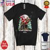 Custom Name Santa Riding Cheetah Sunglasses Christmas Tree Wild Animal T-Shirt