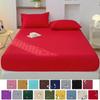 Multi Size Waterproof Mattress Cover Solid Color Bed Fitted Sheet Protector Anti Dust Against Mites and Bacteria Bed Linens with Elastic