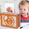 Деревянная копилка со счетчиком-маркером, большая емкость, фунты стерлингов в долларах США, копилка, контейнер для монет, контейнер для наличных денег, банка для экономии денег для детей и взрослых